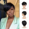 Razor Cut Brazilian Bob Pixie Wigs