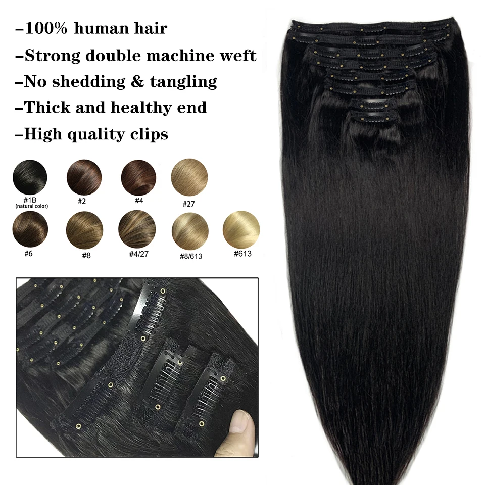 Clip In Hair Extensions Brazilian Straight - Image 16