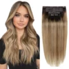 Clip in Hair Extensions Straight Remy Ombre