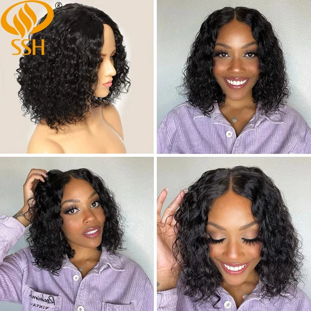 Glueless Curly Wigs Lace Closure Deep Wave Lace Front - Image 2