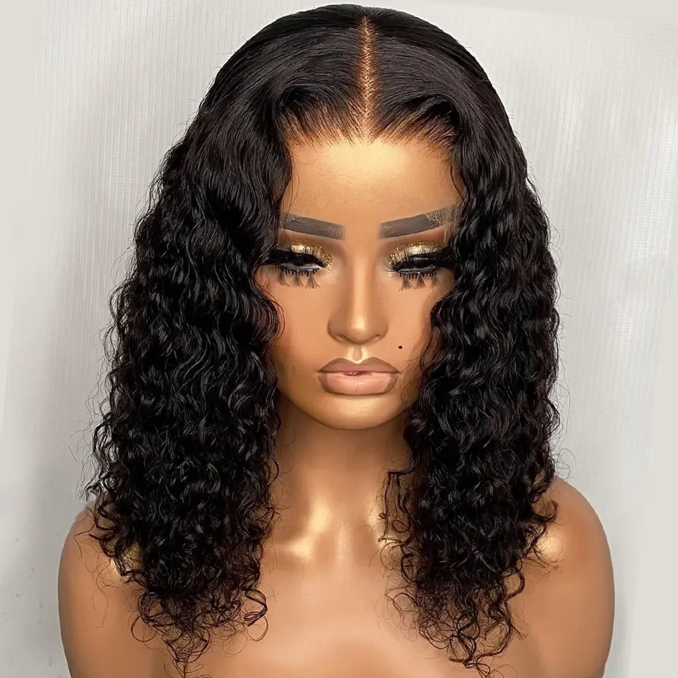 Glueless Curly Wigs Lace Closure Deep Wave Lace Front - Image 5