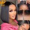 Glueless Short Bob Wig Lace Front Glueless Straight Lace Closure