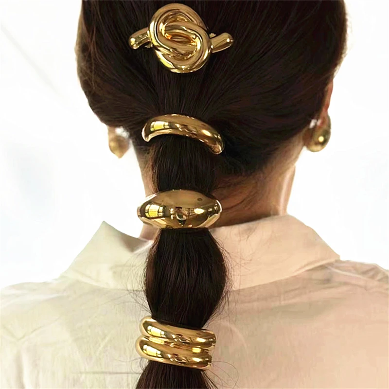 U-shaped alloy ponytail headband