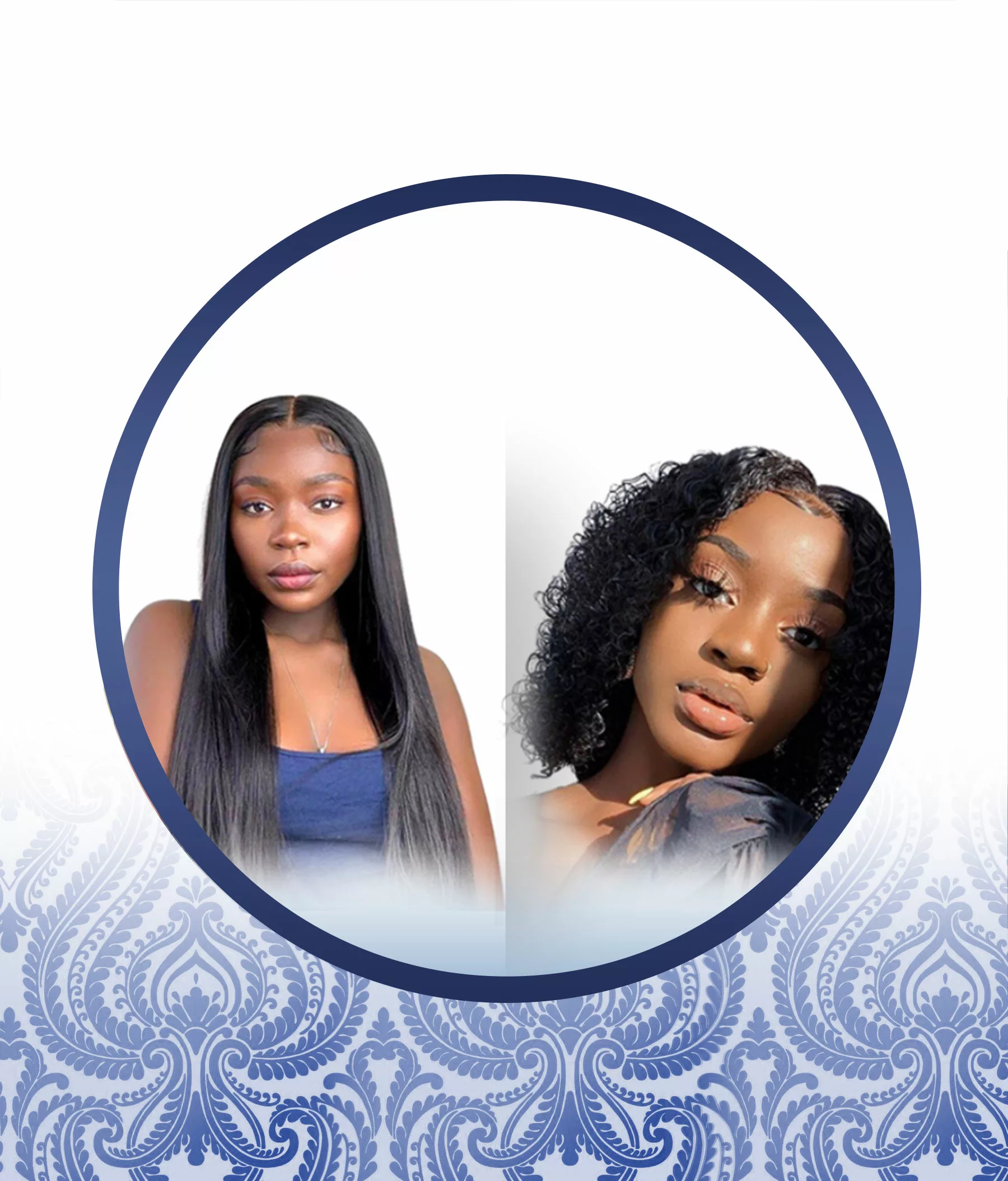 Straight Peruvian & Water Wave Middle Part Wigs