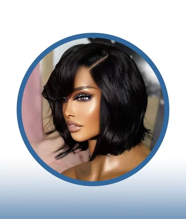 Wavy Styled Side Part Bob Wig