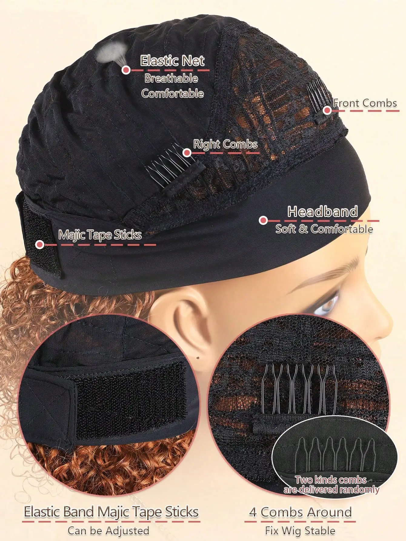 Ombre Curly Headband Bob Wig - Image 4