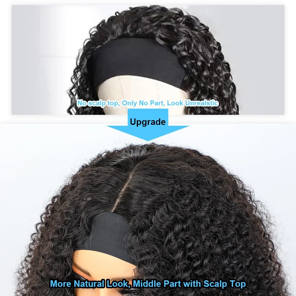 Afro Curly Human Headband Wig - Image 2