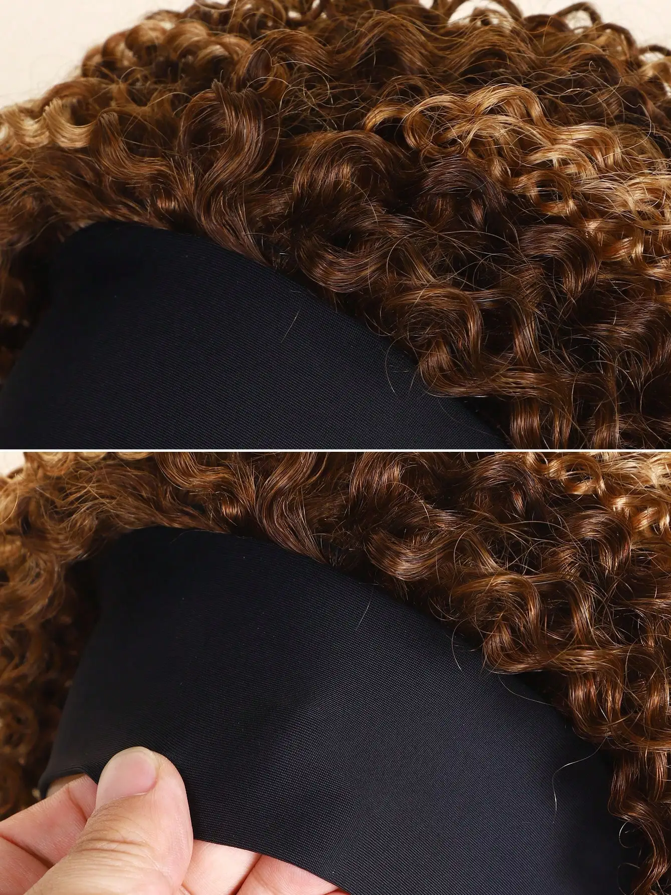 Ombre Curly Headband Bob Wig - Image 5
