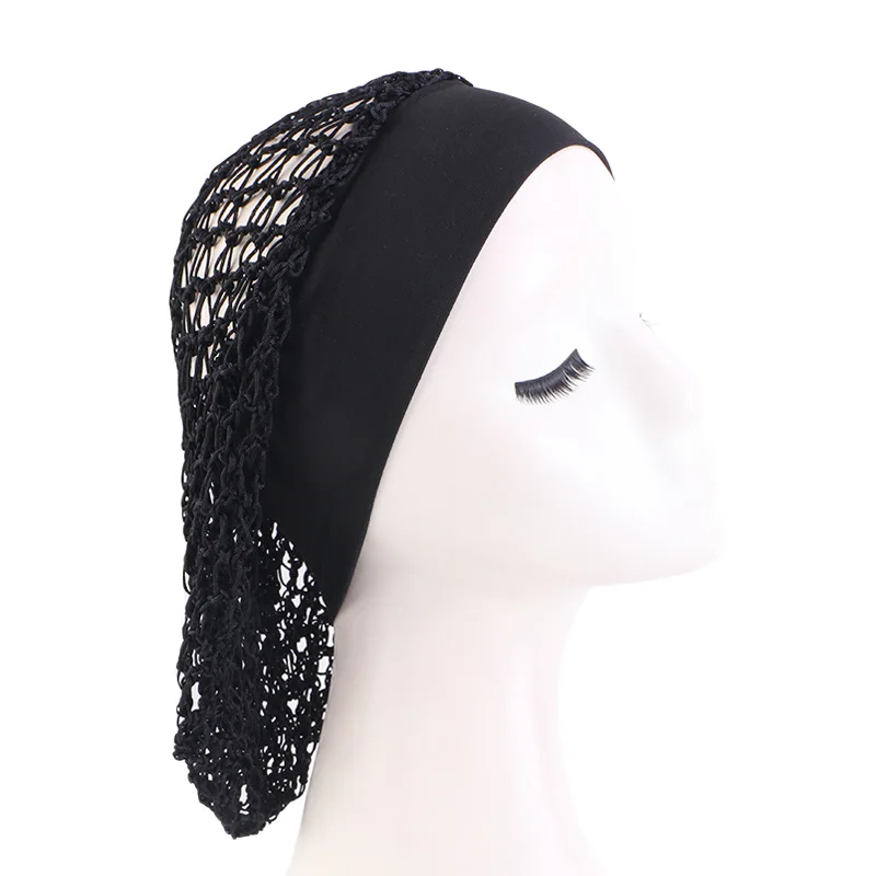 Black Wide Band Wig Cap - Image 20